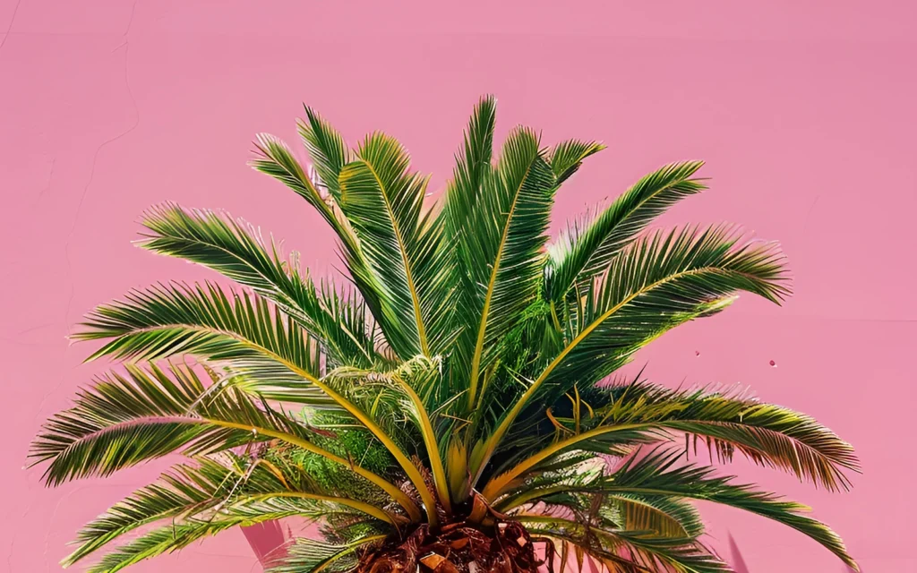 Palmera joven en exterior para ilustrar el periodo de establecimiento y el riego después de plantar
